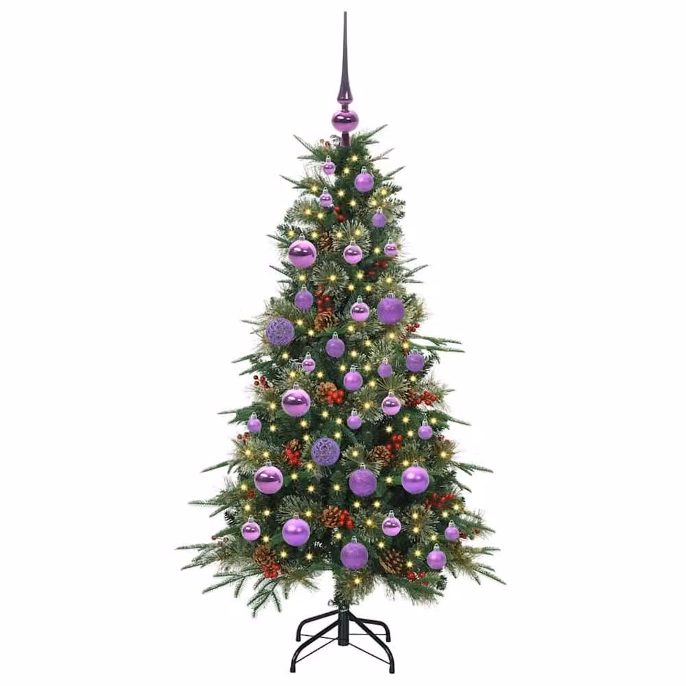 Berkfield Home Green Artificial Hinged Christmas Tree, Height: 120 cm – 3