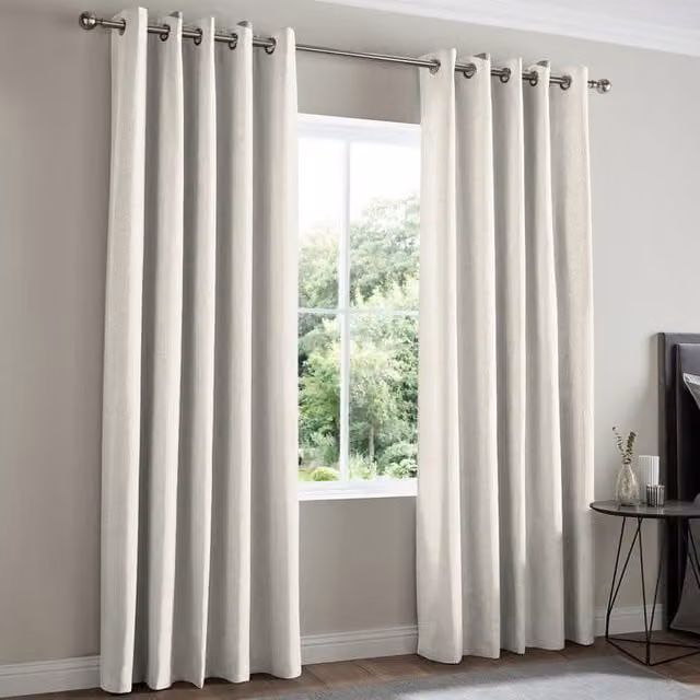 Terrys Florence Made to Measure Velvet Fabric Panel Curtain in Ivory