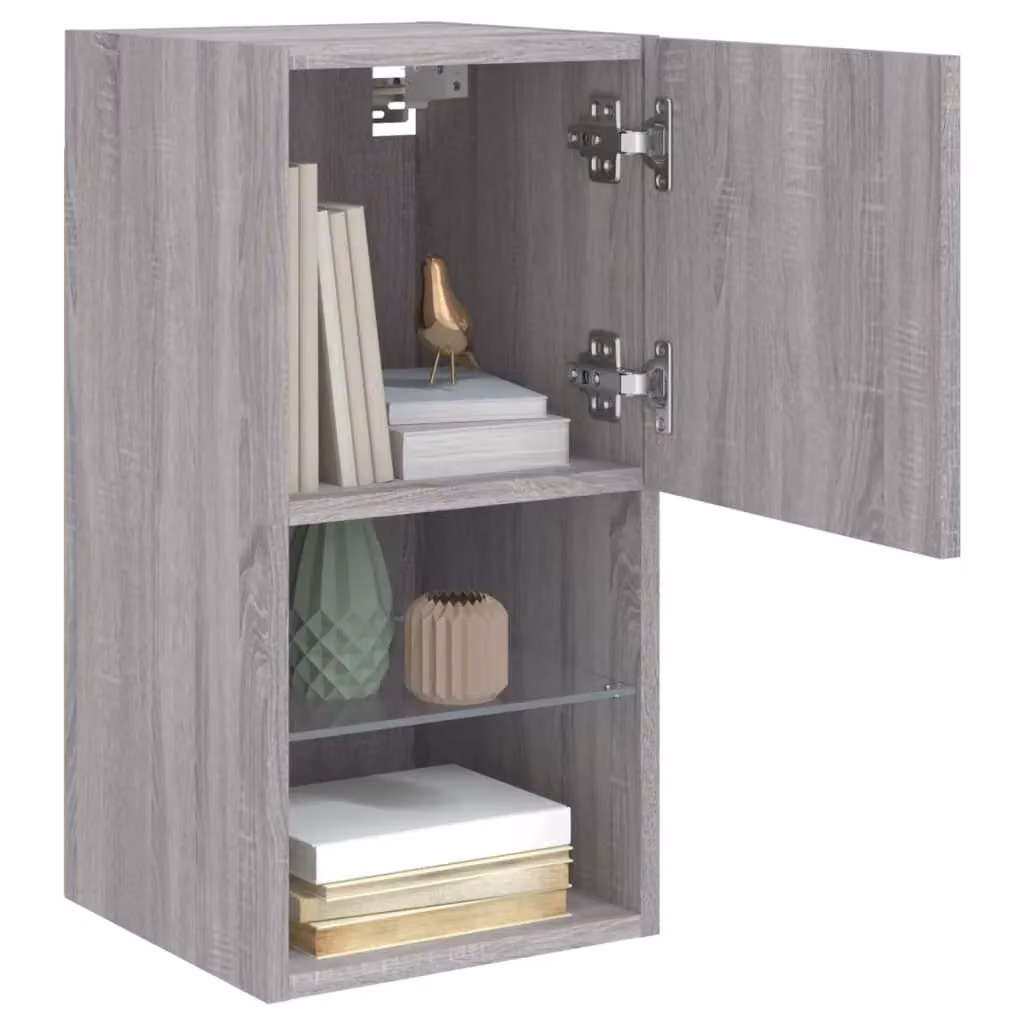 Berkfield Home TV Cabinet with LED Lights in Grey Sonoma, W/D/H: 60 x 30.5 x 30 cm – 5