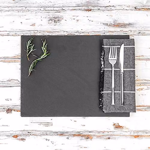 Argon Tableware Slate Serving Platters, Pack of 2, Black or Grey, W: 30 cm, D: 20 cm – 3