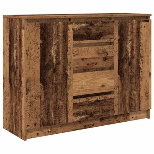 vidaXL Rustic Sideboard with Drawers in Old Wood Brown, W/D/H: 100.5 x 35 x 76 cm – 1