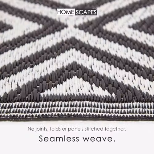Homescapes Luxury Outdoor Geometric Rug in Black and White, W/D/H: 120 x 180 cm – 8