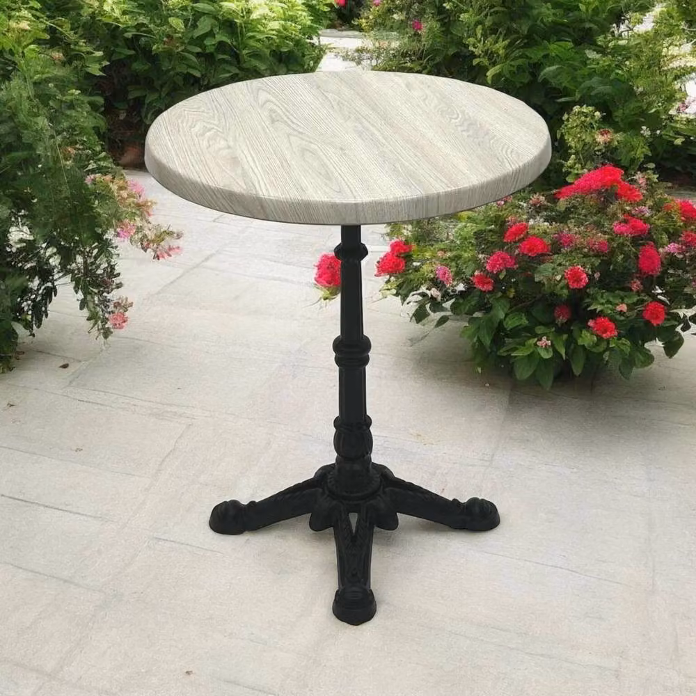 NESTLUNE Cast Iron Small Garden Table in Beige – 2