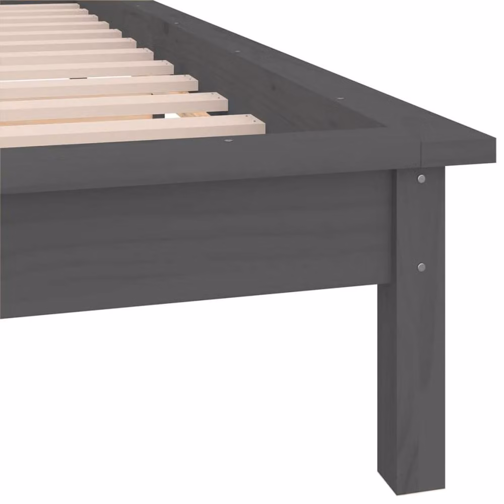 Berkfield Home Modern Grey Solid Pine Wood LED Bed Frame W/D/H: 90 x 200 cm – 5