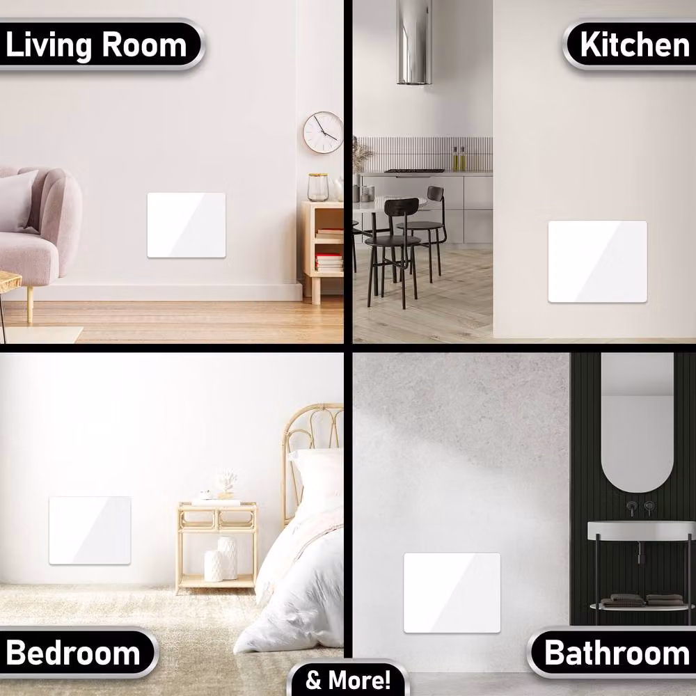 MYLEK White Slimline Glass Panel Radiator with Wifi and App Control – 6