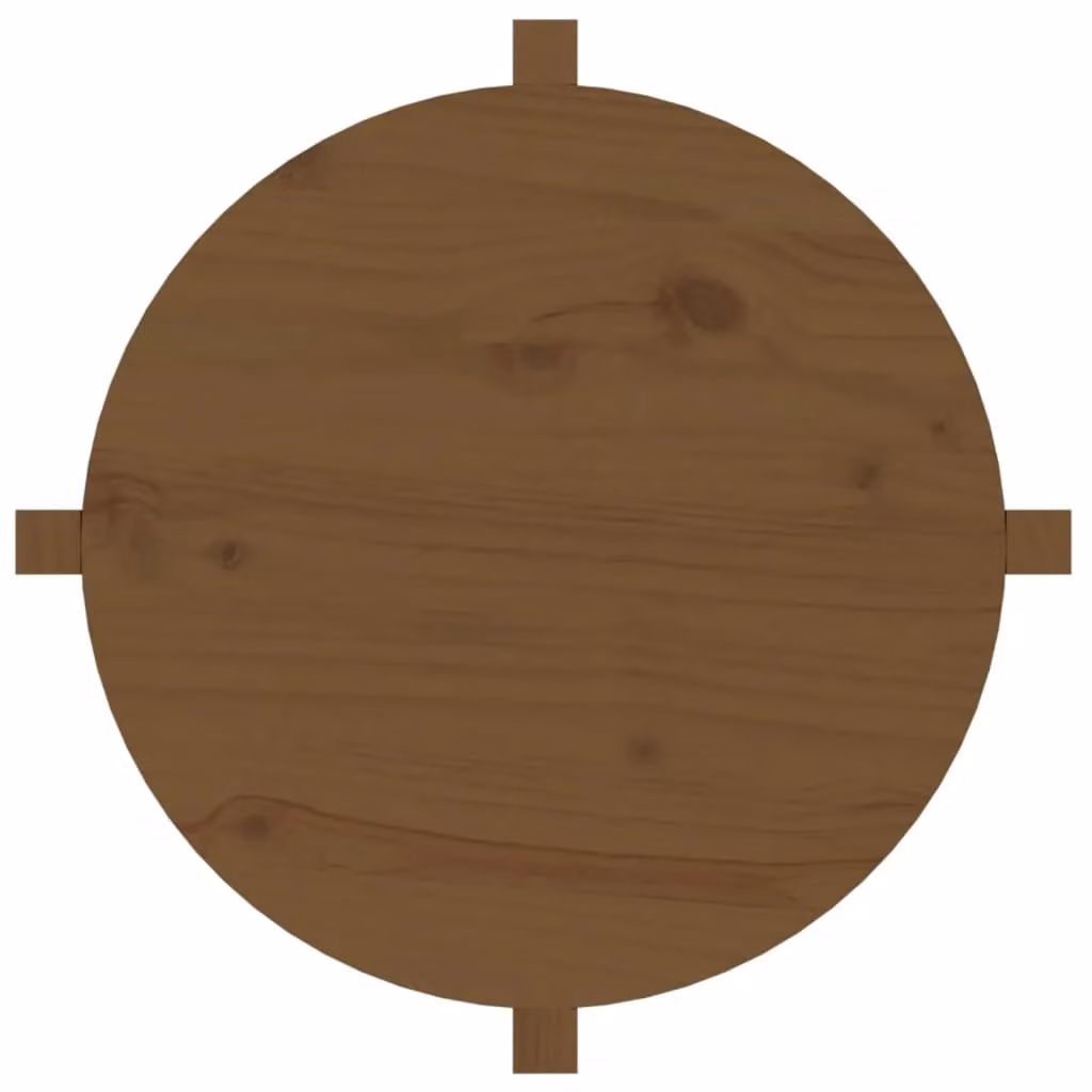 Berkfield Home Round Rustic Solid Wood Pine Coffee Table, Honey Brown, W: 62.5 cm, H: 45 cm – 5