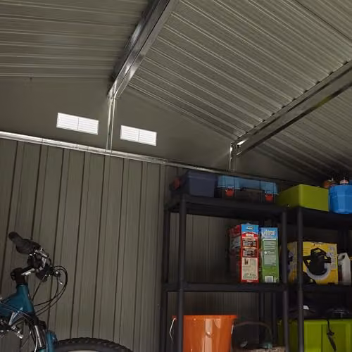 Rowlinson Trentvale Metal Apex Shed in Grey, W: 321 cm, D: 241 cm, H: 205 cm – 4