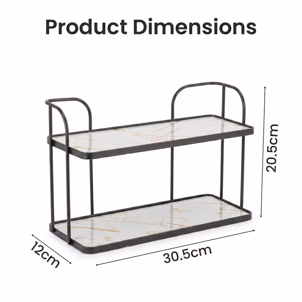 Kelvenix Black Stainless Steel Vanity Rack and Organizer Shelf – 2