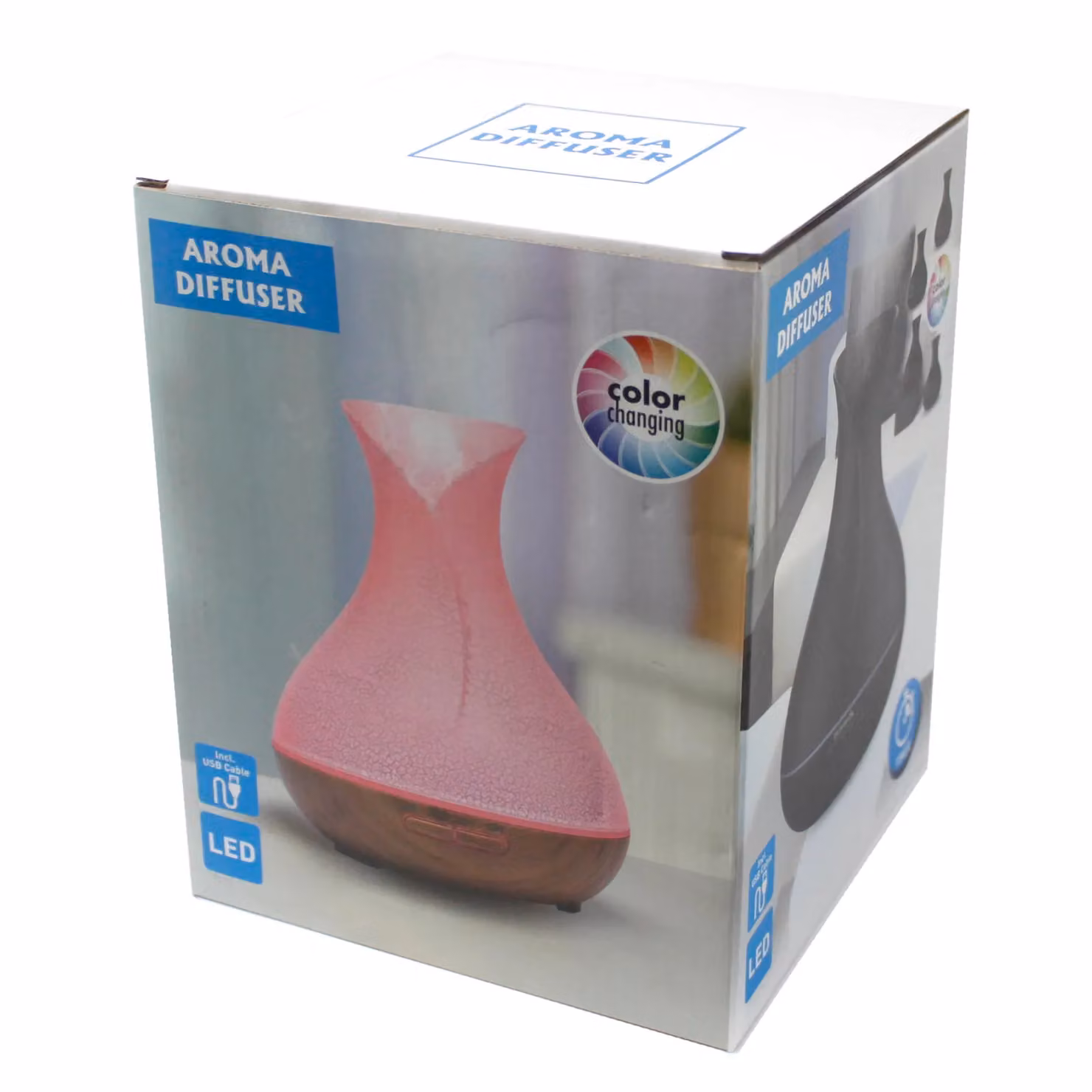 KDMD Palma Shell Effect USB Aroma Diffuser with Colour Change and Timer in White – 2
