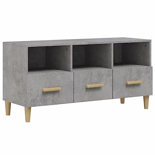 vidaXL Modern TV Cabinet in Concrete Grey, W/D/H: 102 x 36 x 50 cm – 1