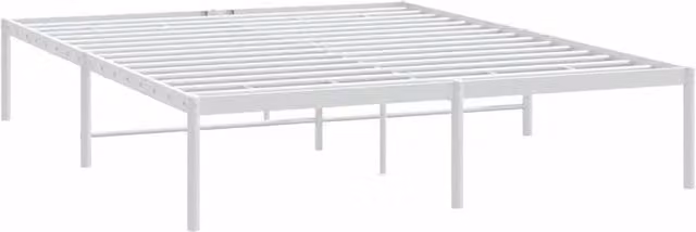 Berkfield Home Metal Bed Frame in White, W/D/H: 150 x 200 cm