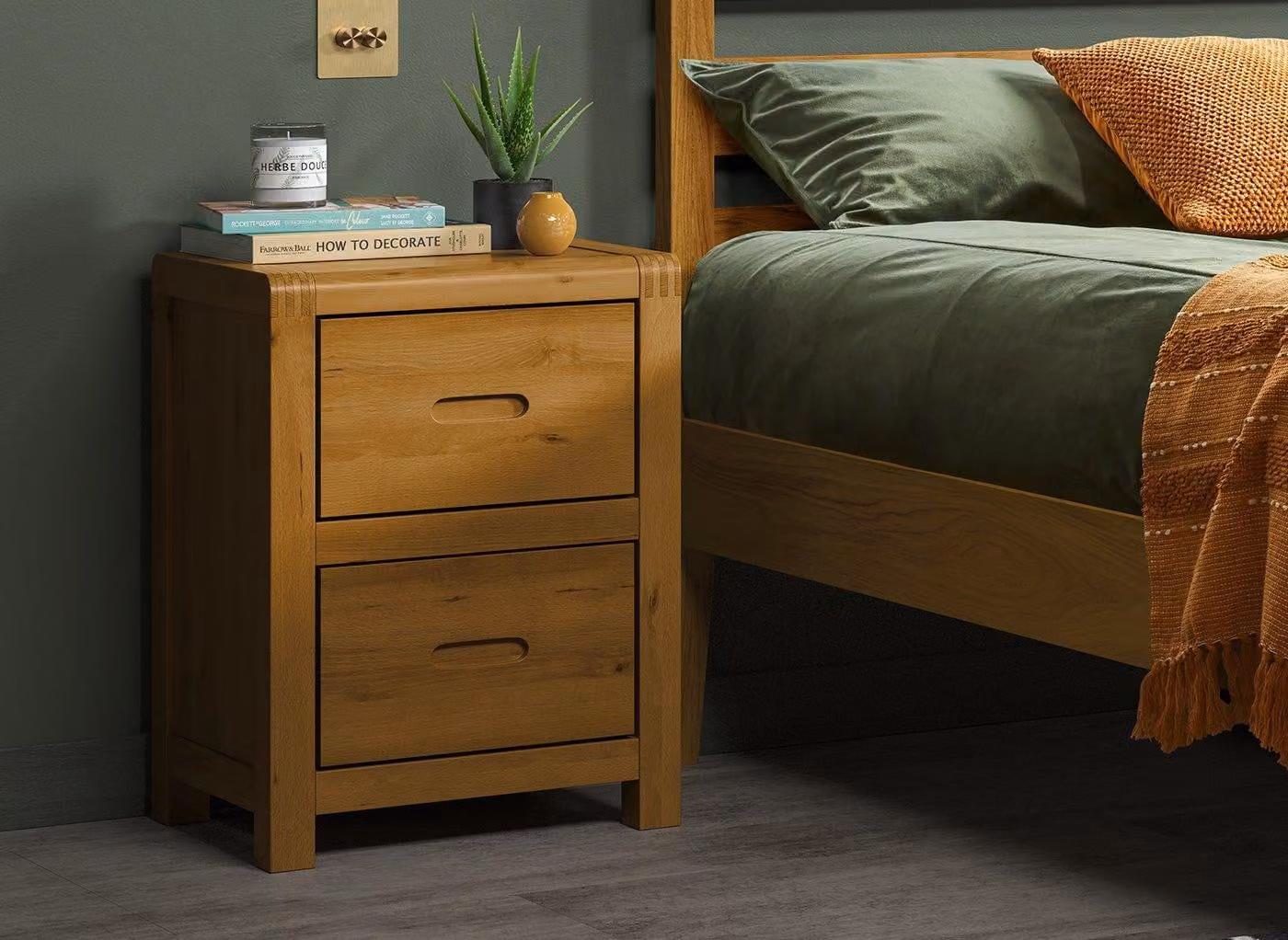 Dreams Workshop Woodstock Modern Wooden Bedside Table in Brown