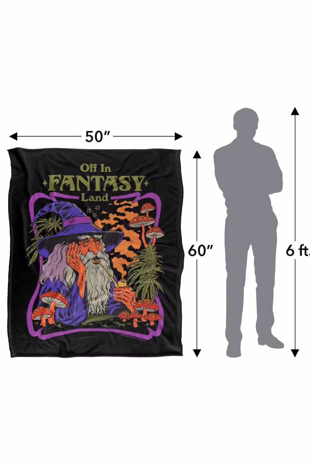 Steven Rhodes Fantasy Land Silky Touch Super Soft Fleece Throw Blanket, Multicolour, W/D/H: 152 x 127 cm – 3