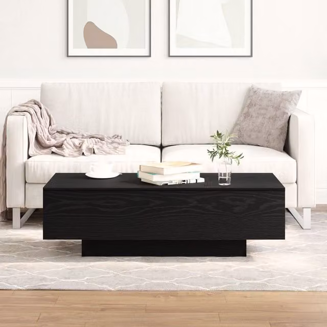 Berkfield Home Modern Black Oak Coffee Table, W/D/H: 100 x 30 x 36.5 cm – 1