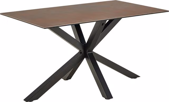 Furniture To Go Heaven Rectangular Dining Table with Matt Brown Ceramic Top, W: 135 cm
