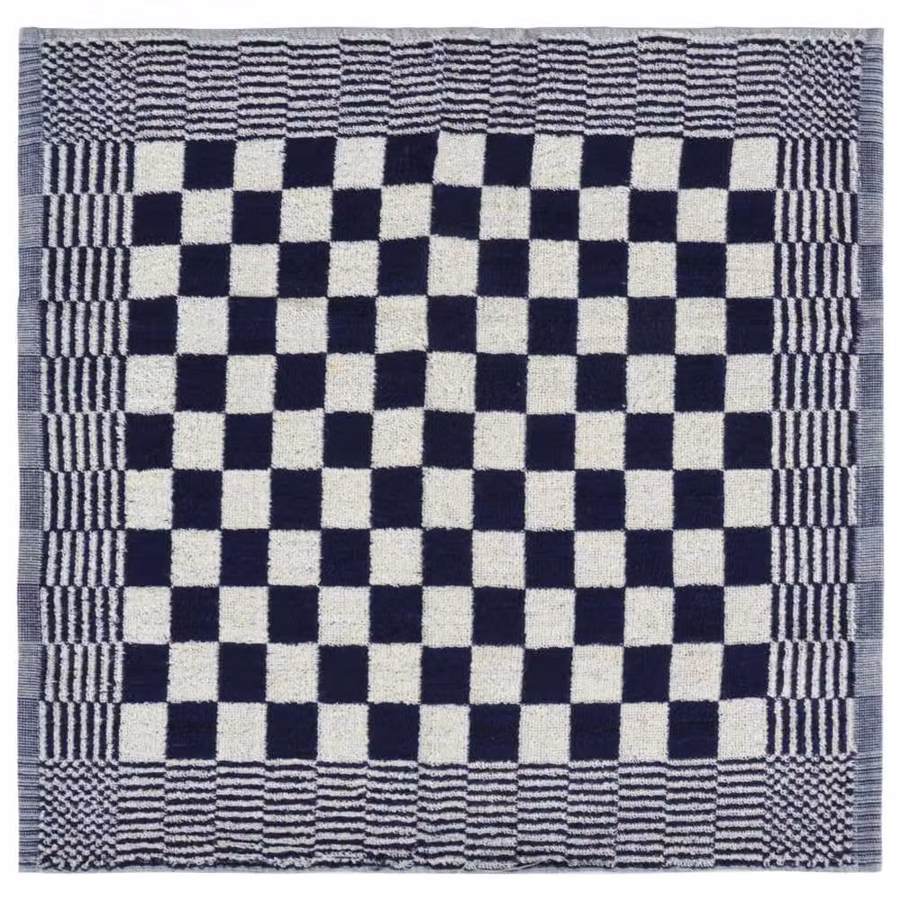 Berkfield Home 20 Piece Checked Cotton Towel Set in Blue and White – 5