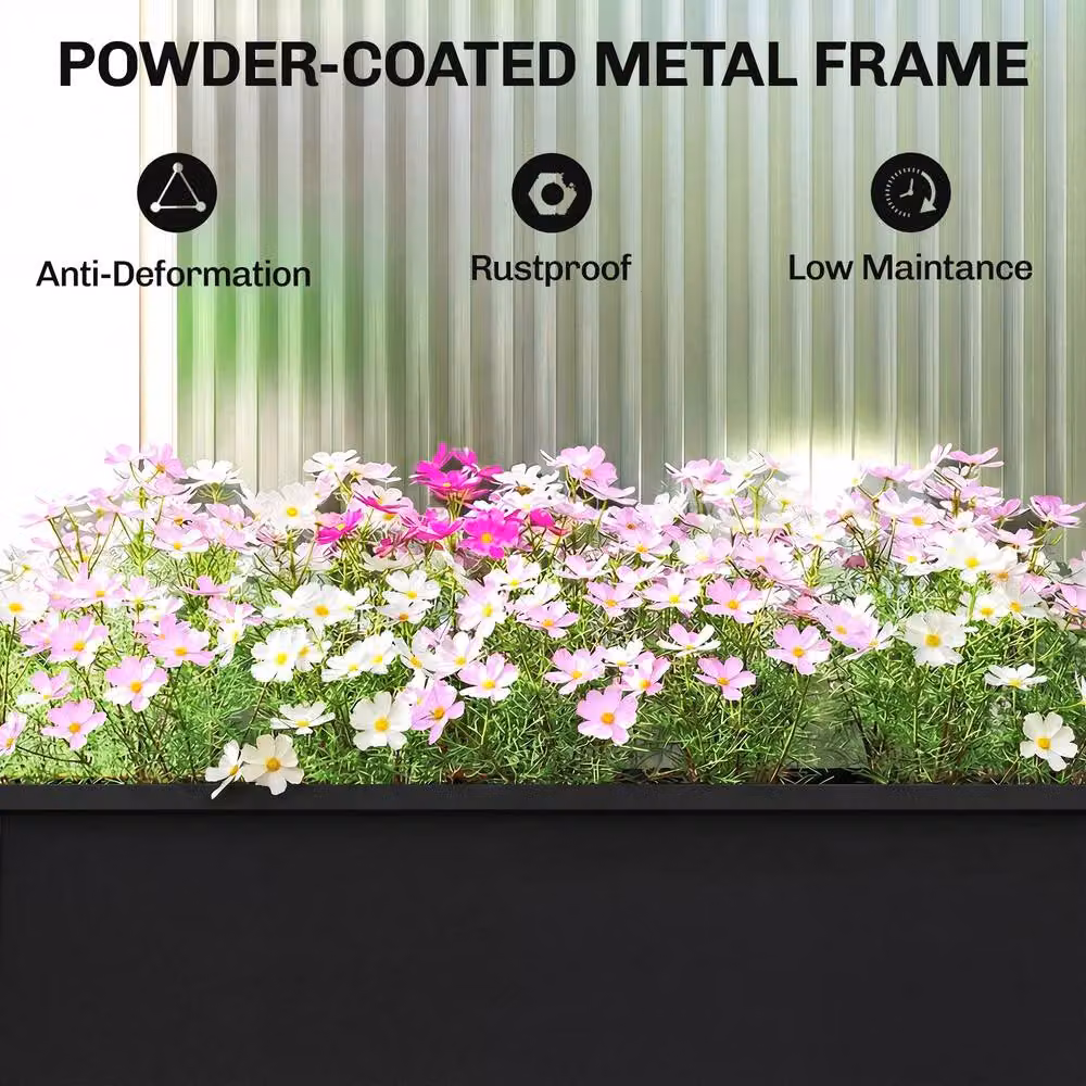 OUTSUNNY Metal Raised Garden Bed with Legs and Drainage Holes, Black, W/D/H: 60 x 45 x 27 cm – 5