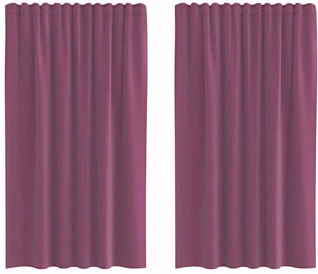 Berkfield Home Purple Voile Fabric Curtains with Rod Pockets, 2 Pack