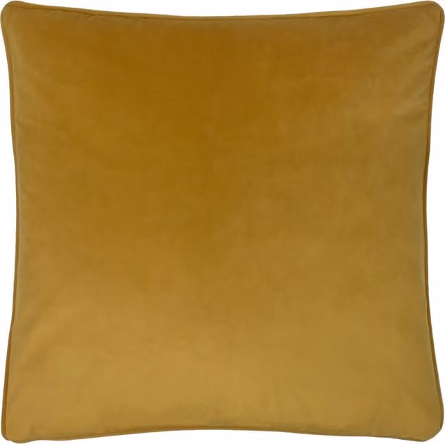 Terrys Plain Modern Square Velvet Cushion in Yellow, W/D/H: 55 x 55 x 55 cm