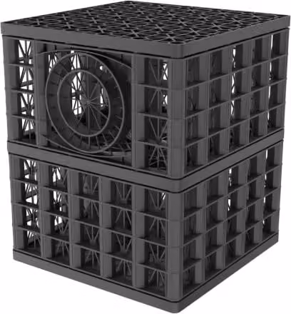 Rainsmart 65 Tonne Soakaway Crate Flat-Packed, Black, 0.25 Cubic Metres
