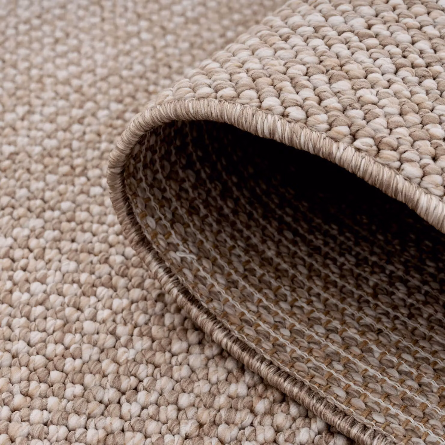 Kukoon Minimalist Cream and Beige Soft Boucle Textured Bedroom Area Rug W: 80 cm, L: 150 cm – 4