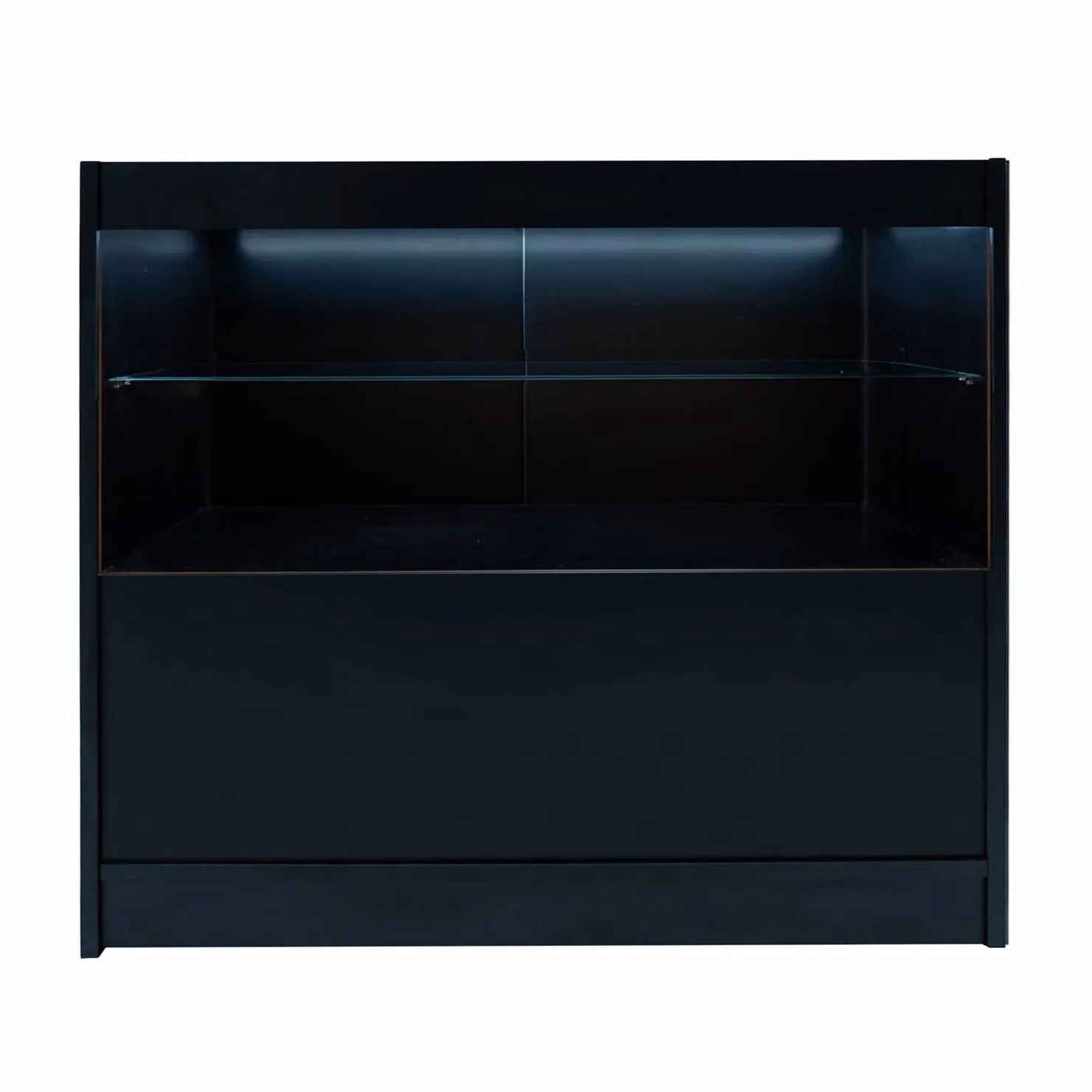 Monstershop C1200 LED Retail Shop Counter with Sliding Glass Doors and Integrated Lighting, Black – 3