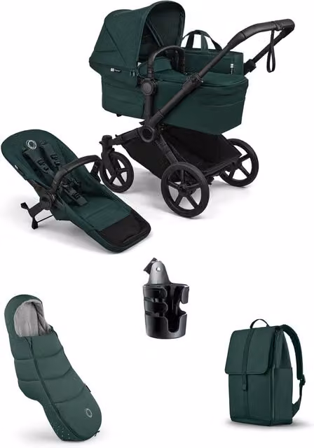 Bugaboo Donkey 6 Single Essential Pushchair Bundle in Fern Green (4 Pieces)