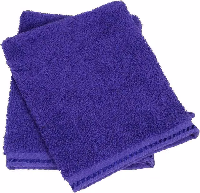ARTG Purple Fluffy Cotton Terrycloth Wash Glove with Satin Trim