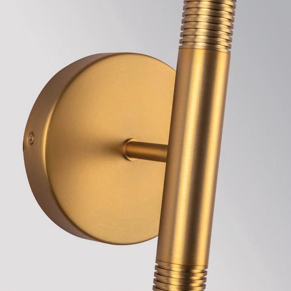 Netlighting Arden Up and Down Integrated LED Wall Light in Brushed Gold with 3000K Warm White Light – 3