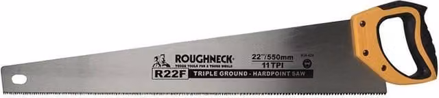 Roughneck R22F Hardpoint Handsaw, 550 mm, 11 TPI, Yellow – 1