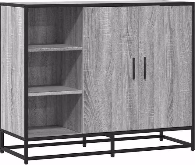 Berkfield Home Grey Sonoma Sideboard, W/D/H: 92 x 35 x 76 cm