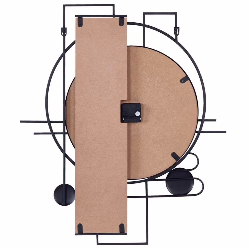 Wyld and Coco Luxe Living Multicolour MDF Wall Clock, W: 60 cm, H: 70 cm, Irregular Abstract Design – 3
