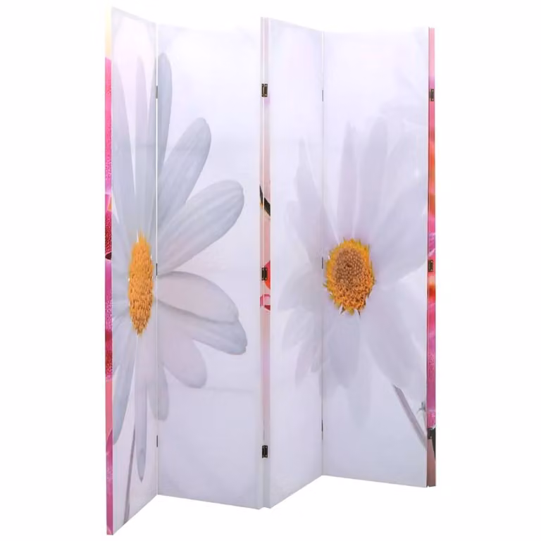 Berkfield Home Folding Room Divider with Floral Design, Multicolour, W: 200 cm, H: 170 cm