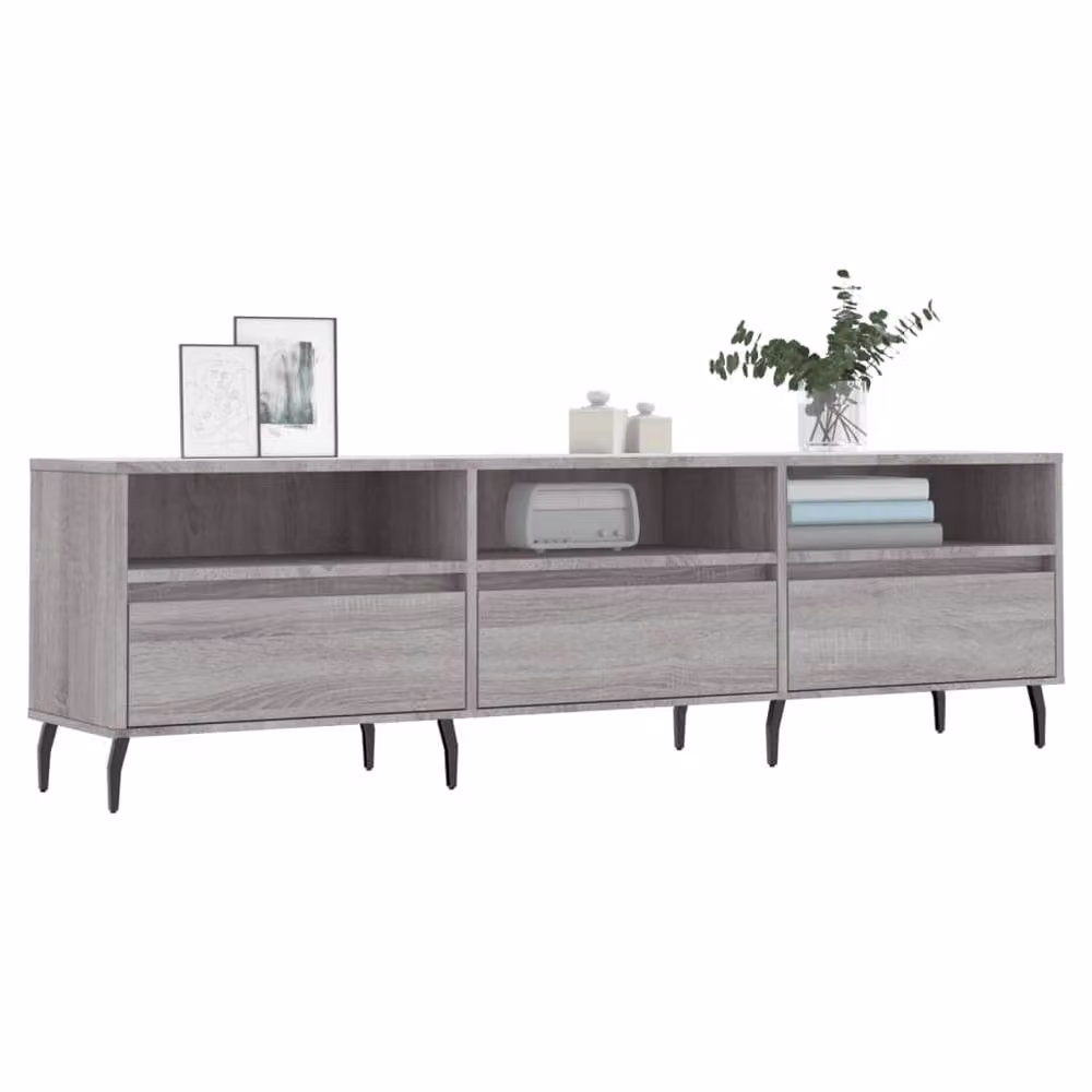 Berkfield Home Modern Grey TV Cabinet W/D/H: 150 x 30 x 44.5 cm – 3