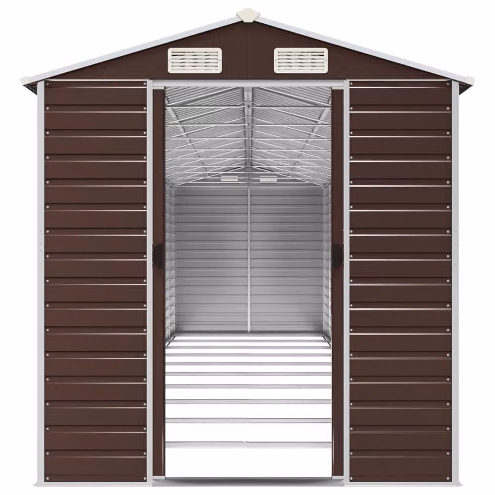 Berkfield Home Brown Galvanised Steel Garden Shed with Side Vent W/D/H: 191 x 895 x 198 cm – 4