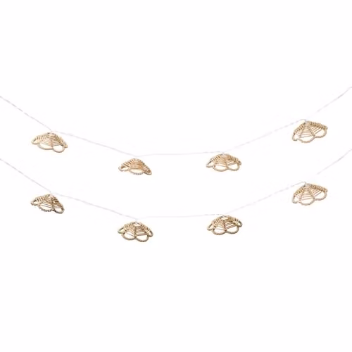 ValueLights Battery Operated Rattan Flower Outdoor Garden String Lights in White and Brown with Warm White LED and Timer – 1