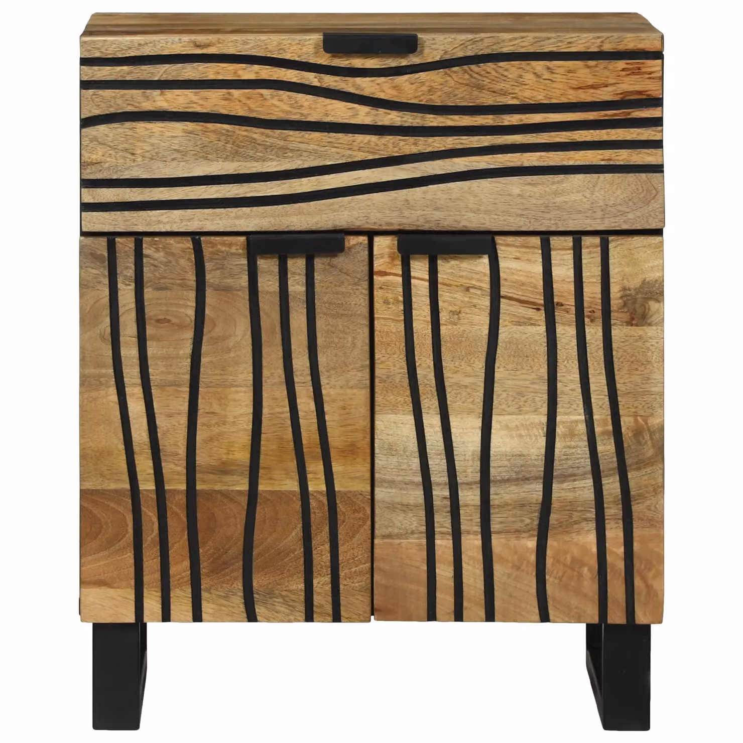 Berkfield Home Solid Mango Wood Bedside Cabinet, Brown, W: 50 cm, D: 33 cm, H: 60 cm – 3