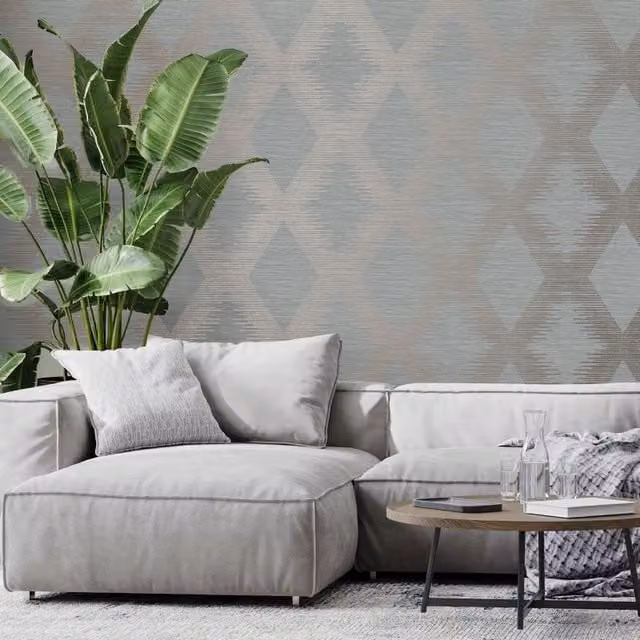 Superfresco Easy Serenity Grey Geometric Abstract Modern Wallpaper Roll