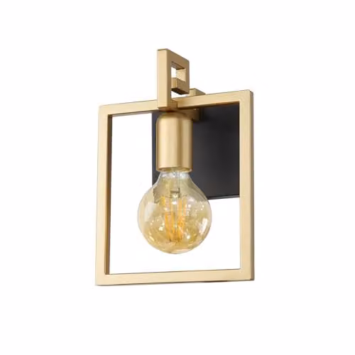 Netlighting Italux Primero Modern Gold and Brass Wall Lamp with Transparent Glass