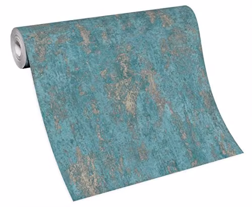 Erismann Casual Chic 1027318/10273-19 Non-Woven Abstract Modern Wallpaper in Petrol, Beige and Turquoise – 2