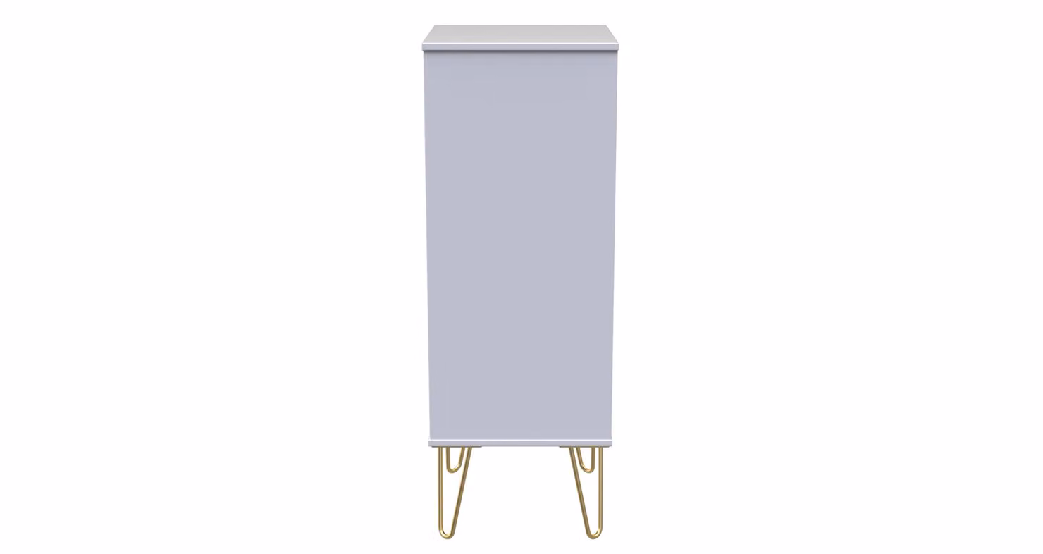 Ready Assembled 2 U Metro 5 Drawer Tall Bedside Cabinet in Dusty Pink and Gold – 2