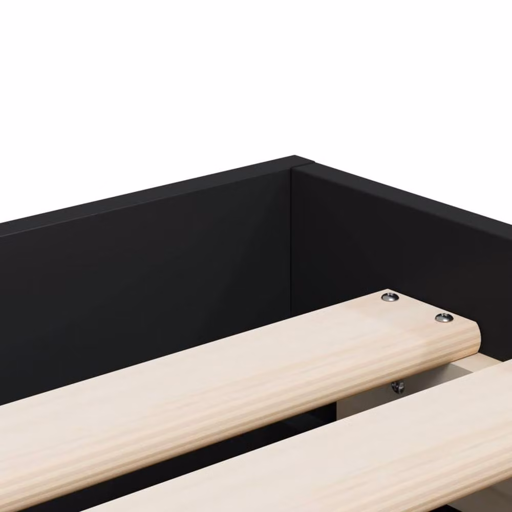 Berkfield Home Modern Single Bed Frame with Drawers, Black, W/D/H: 90 x 190 cm – 4