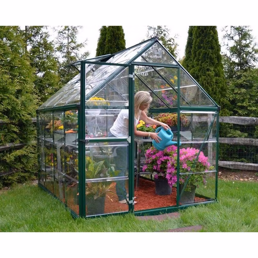 Palram Harmony Greenhouse in Green with Polycarbonate Panels, W: 185 cm, H: 208 cm, L: 306 cm – 2