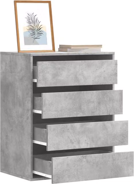 Berkfield Home Corner Chest of Drawers in Concrete Grey, W: 60 cm, D: 41 cm, H: 76 cm