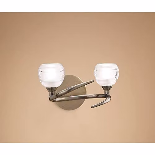 Mantra Loop 1825 Modern Wall Light in Brass and Transparent Glass with G9 Bulb – 2