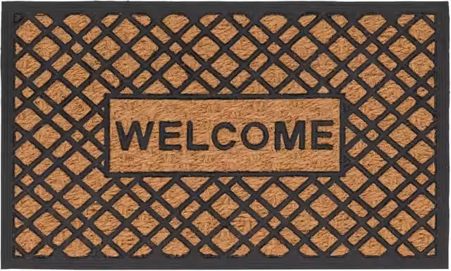 Kukoon Natural Coir Front Door Mat in Beige, W 45 cm x D 70 cm