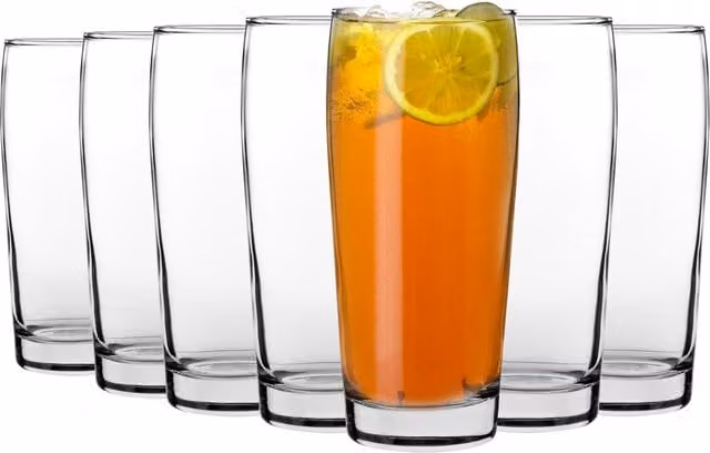 LAV Bardi Willi Beer Glasses, Transparent, 370 ml, Pack of 24 – 1