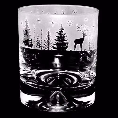 Milford Collection Animo Winter Wonderland Whisky Tumbler Glass, Transparent, 300 ml