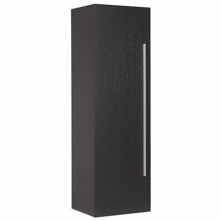 Wyld and Coco Black MDF Wall Mounted Bathroom Cabinet with Hinged Doors and Internal Shelves, W/H: 132 x 40 cm