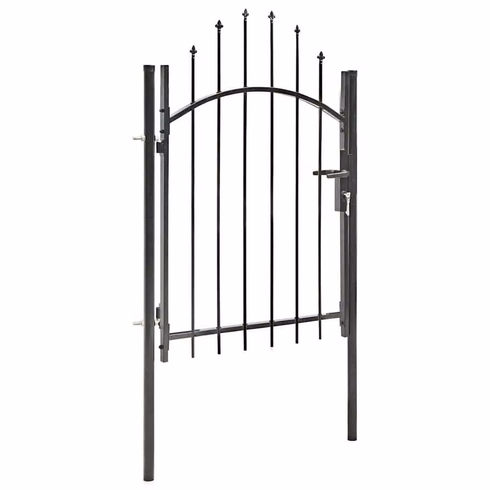 Berkfield Home Elegant Steel Swing Garden Gate, Black, W: 100 cm, H: 175 cm – 2
